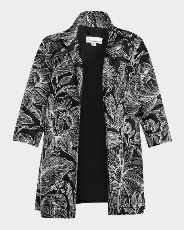 Plus Size Embroidered Topper Jacket